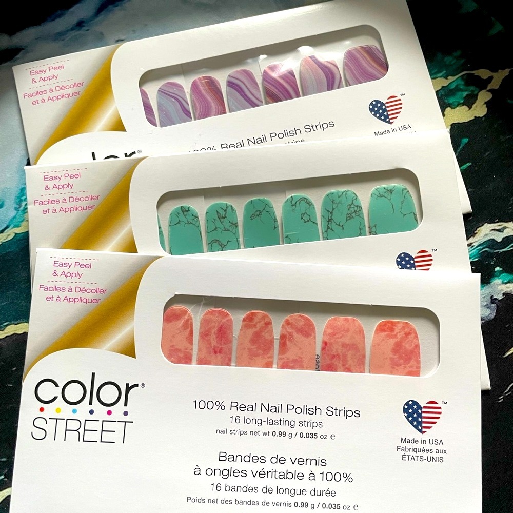 NWT Color Street Nail Polish Strips 3 Set Bundle (retired colors)